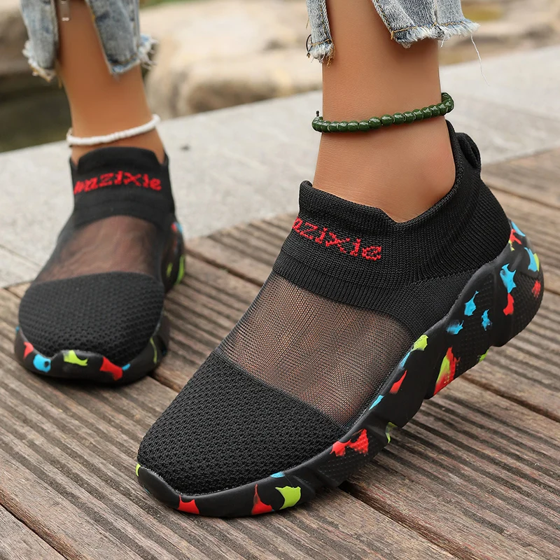 أحذية رياضية نسائية كاجوال سهلة الارتداء، أحذية بد...