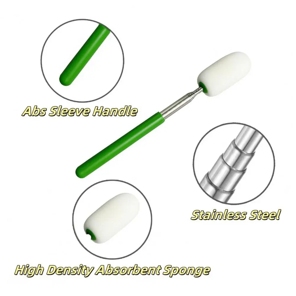 1/3Pcs Pottery Sponge Stick Stainless Steel Handle Telescoping Pottery Cleaning Sponge Tall Narrow Water Removal Tools,pottery tools,pottery sculpting tools