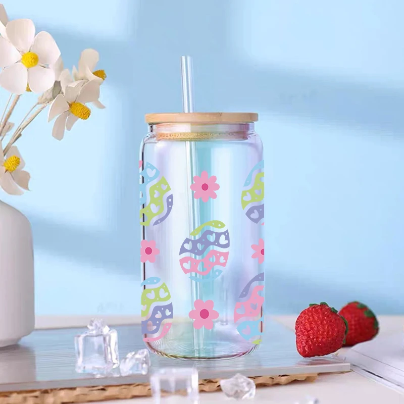 UV DTF Transfer Sticker Easter DIY Waterproof Decals For 16oz Libbey Glasses Wraps Bottles Cup Can D28649