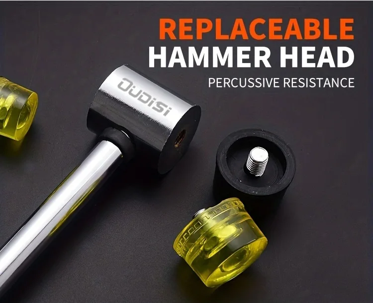 1pc rubber hammer, equipped with wood ring mandrel sizer for repair and adjustment, rubber installation hammer, percussion hamm