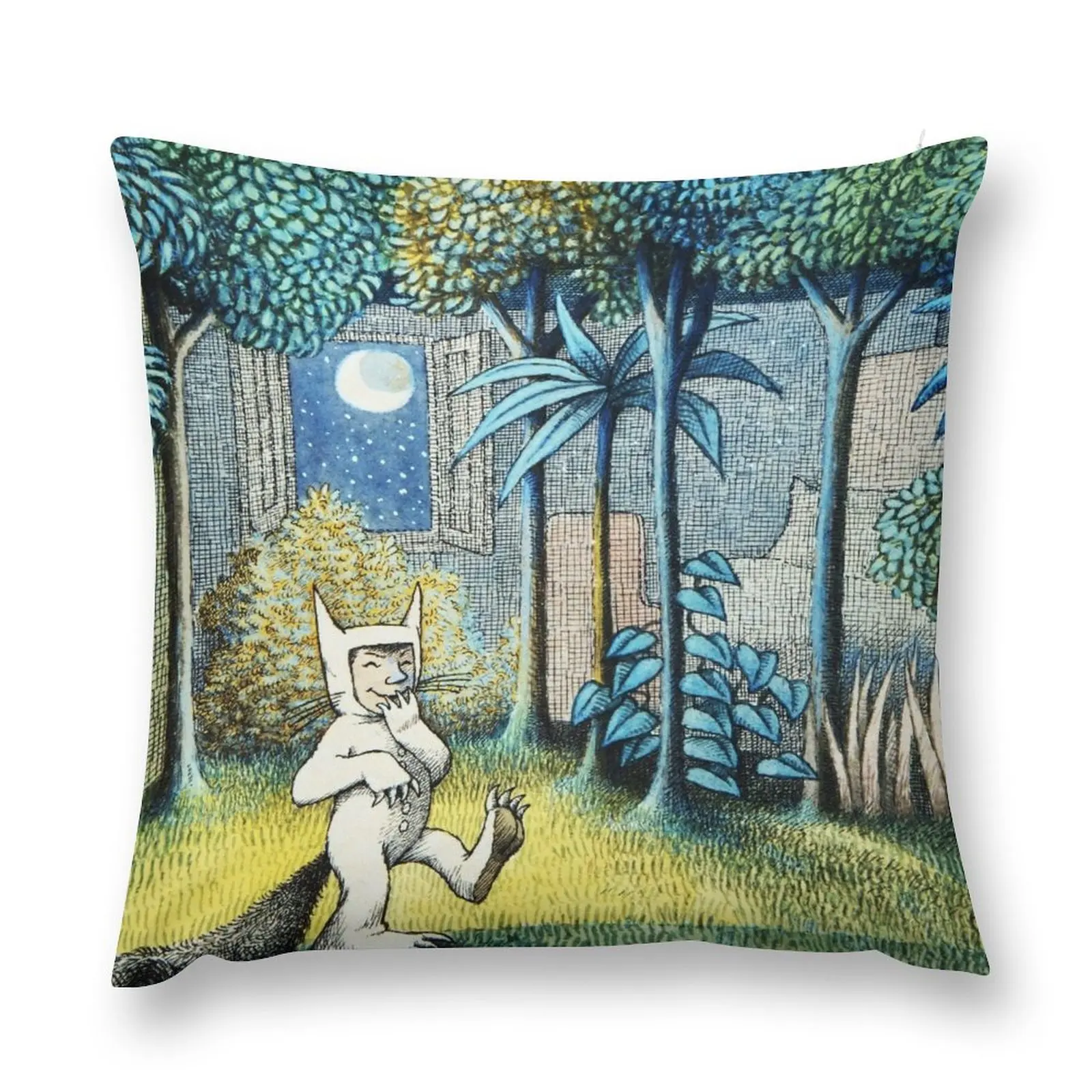 

Where the Wild Things Are - Max in the jungle Throw Pillow Sitting Cushion luxury decor Cushion Cover Luxury Throw Pillow