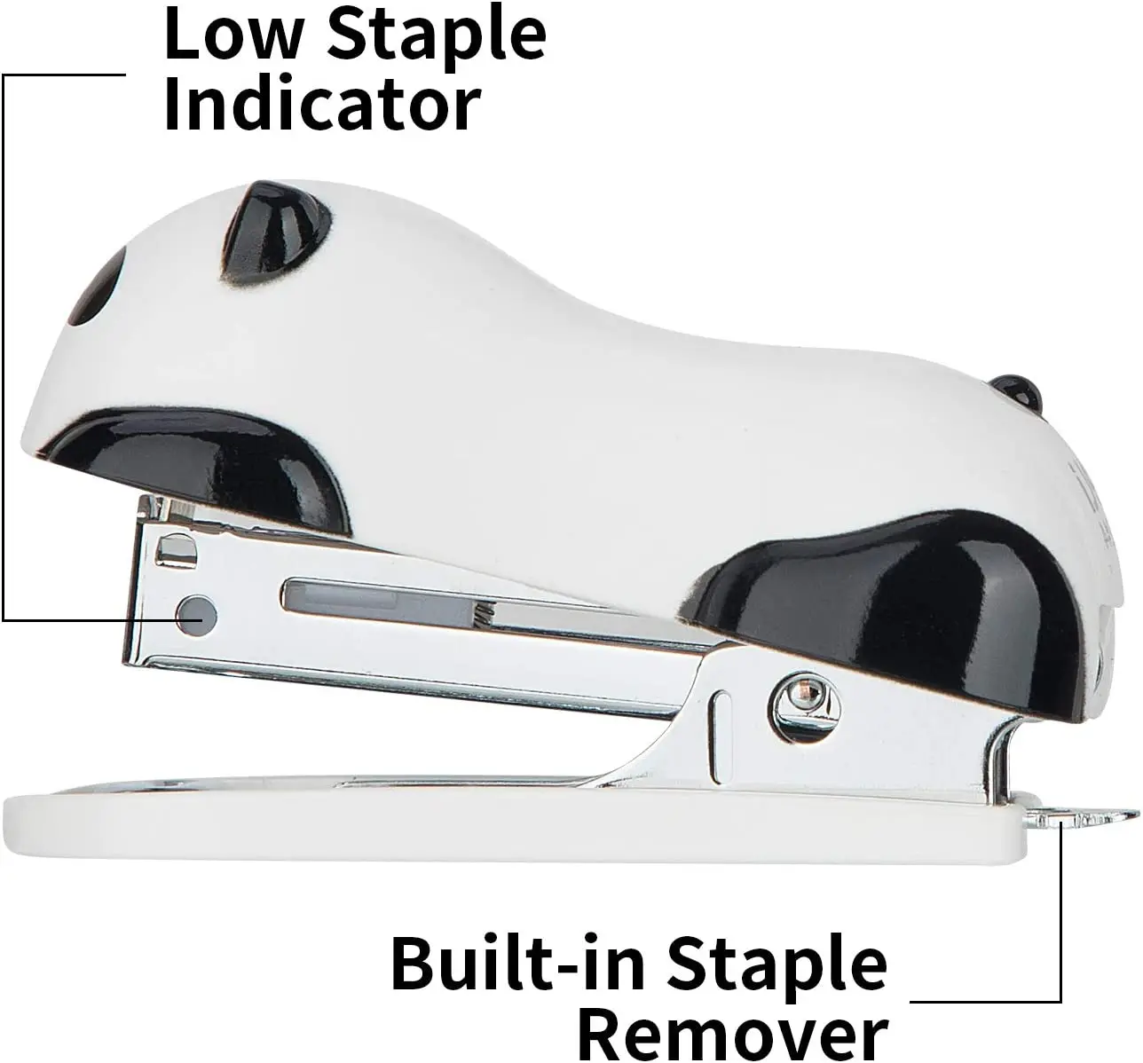 미니 귀여운 판다 데스크탑 스테이플러 사무용품 12매 용량 내장형 스테이플 제거기 포함 1000개 No.10 스테이플