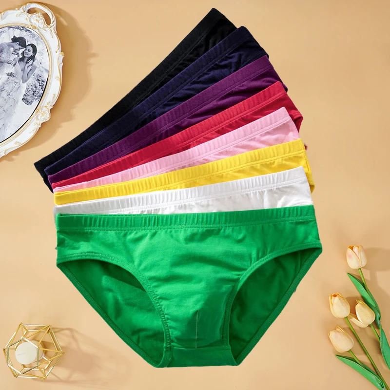 

Men's Cotton Briefs Underpants Underwear Lingerie Breathable Solid Color Panties