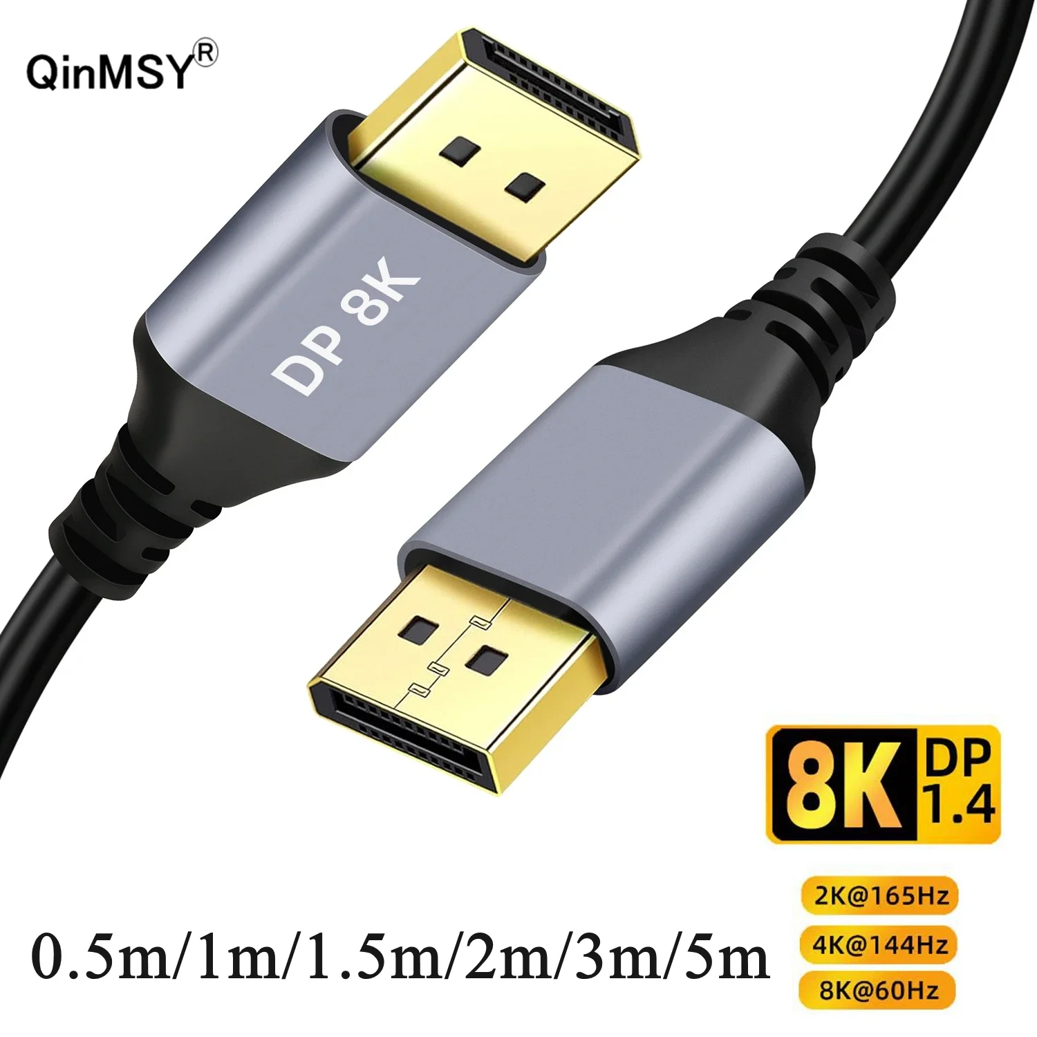 Ultra-High-Speed Braided DisplayPort Cable 8K/60Hz & 4K/165Hz – Multiple Length Options