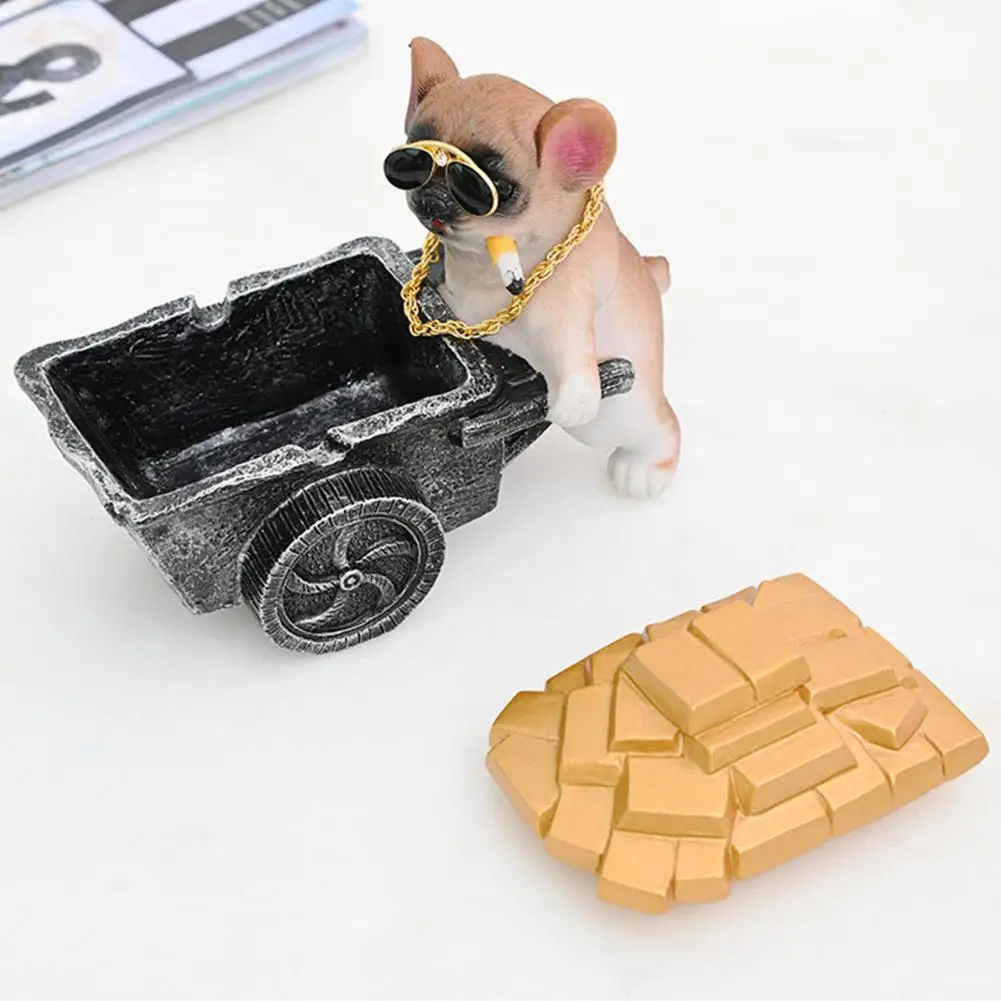 

Resin Ornament Novelty Ashtray Charming Dog-shaped Ashtrays Shatterproof Easy to Desktop Decorations for A Fun Adorable Smoking