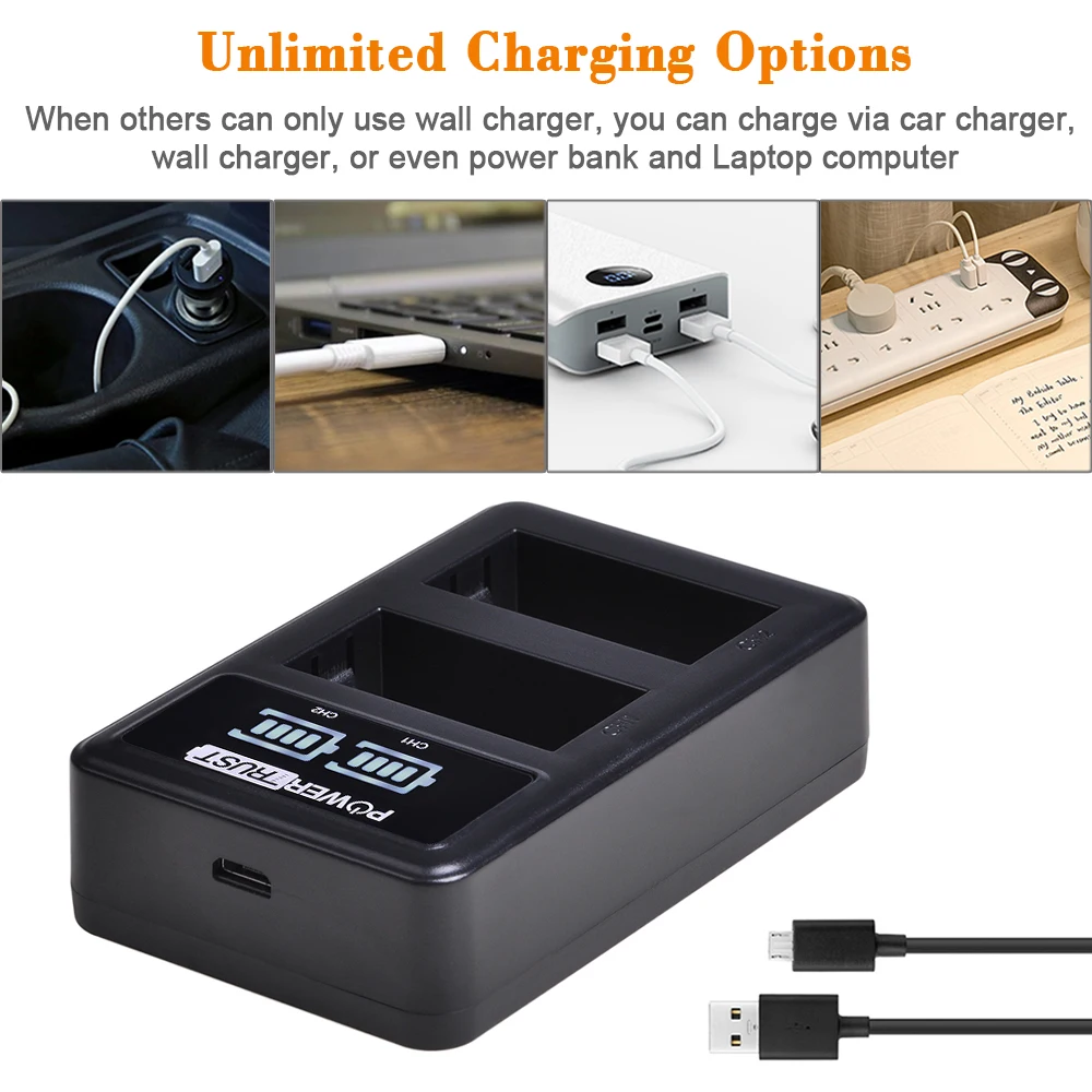 BP-51 Battery and Dual USB Charger for Sigma BP51 and Sigma dp1 Quattro, dp2 Quattro, dp3 Quattro, fp, fp L