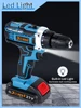 21V Cordless Drill Set, 23 Pieces Drill with 3/8" Keyless Chuck, 25 3 Clutch Drill with Work Light, Max Torque 45Nm, 2 Speeds 5
