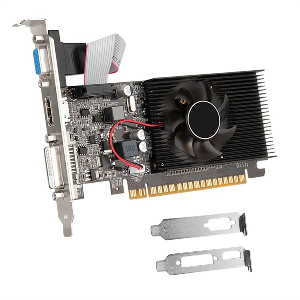 A10R GT610 2GB DDR3 그래픽 카드 810Mhz 컴퓨터 비디오 카드 PCI-E 16X HDMI 호환 + VGA + DVI(배플 포함 데스크탑 PC GPU용)