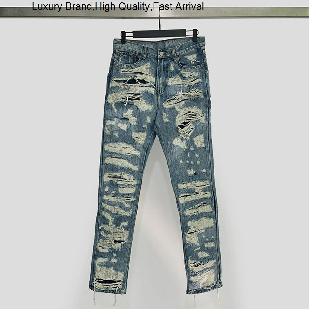 

Women's Fashion Brand Jeans Original Broken Holes Design Luxury Men's High-end Long Famous Unisex High-quality Trend Pants