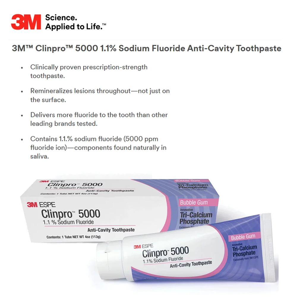 3MClinpro5000ToothpastePpmAntiCavityCariesPreventHighFluoride
