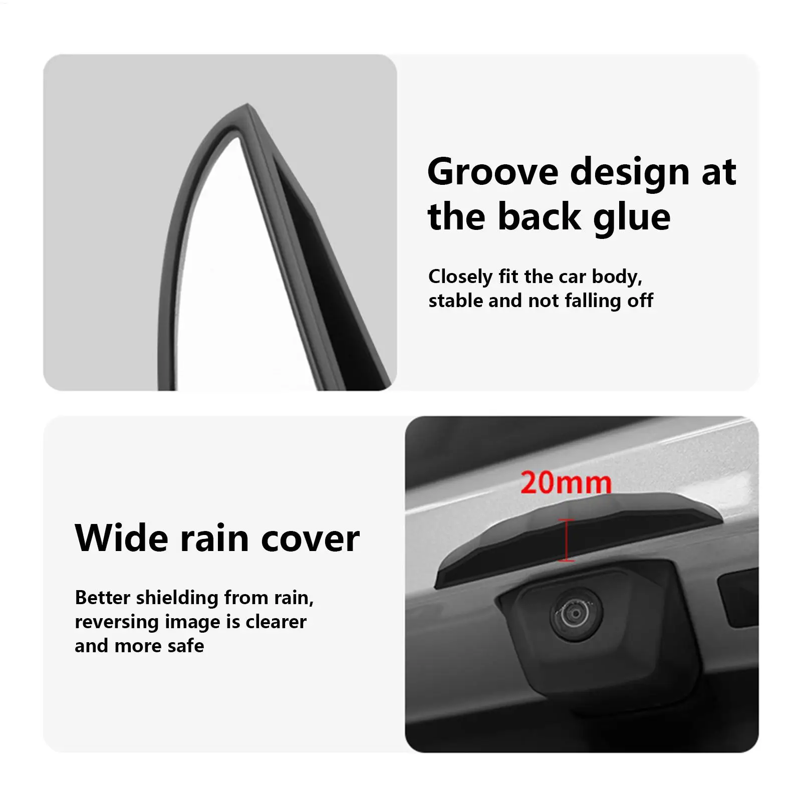 1PC Car Rear Camera Cover Waterproof Anti-Rain Protection Guard Modification Easy Installation Protector Car Accessories