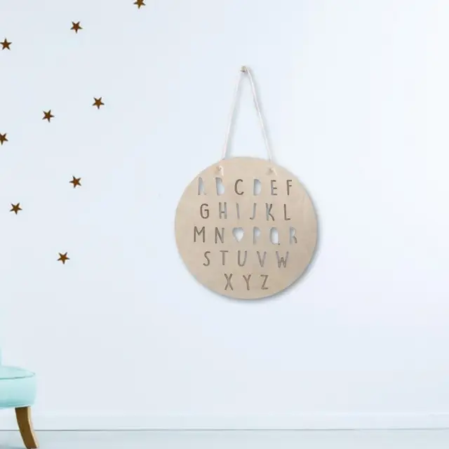 Ins Fal Függő Skandináv Stílusú Kerek Fa Chipes Függés Nélkül Díszítse A Kreatív Gyermekeket Lógása - Image 3