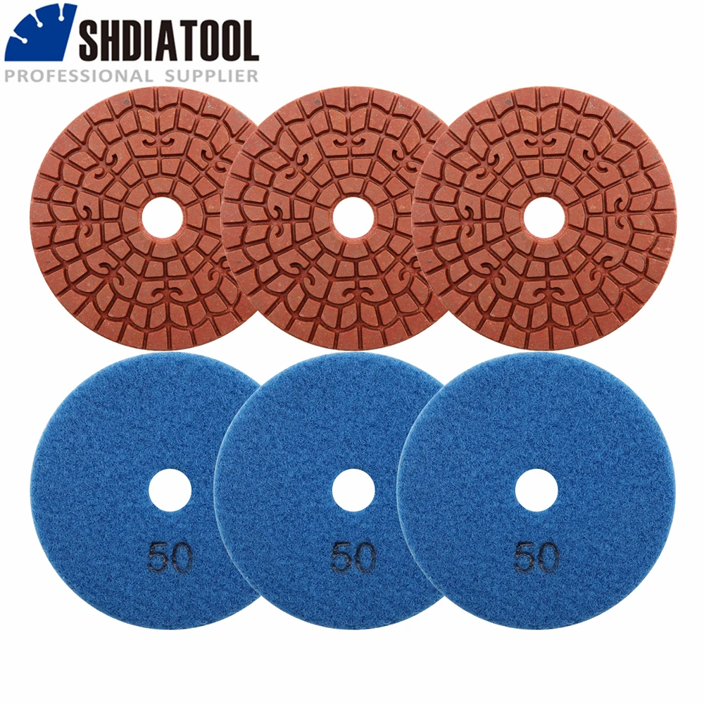 SHDIATOOL 6pcs #50 Diamond Polishing Pad 4