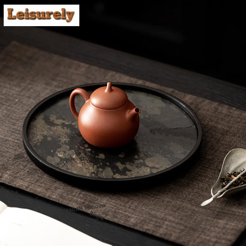 Rock Panel Tea Tray Dessert Candy Tray Coffee Storage Board Teapot Base Dishes For Serving Chinese Tea Set Accessories Supplies