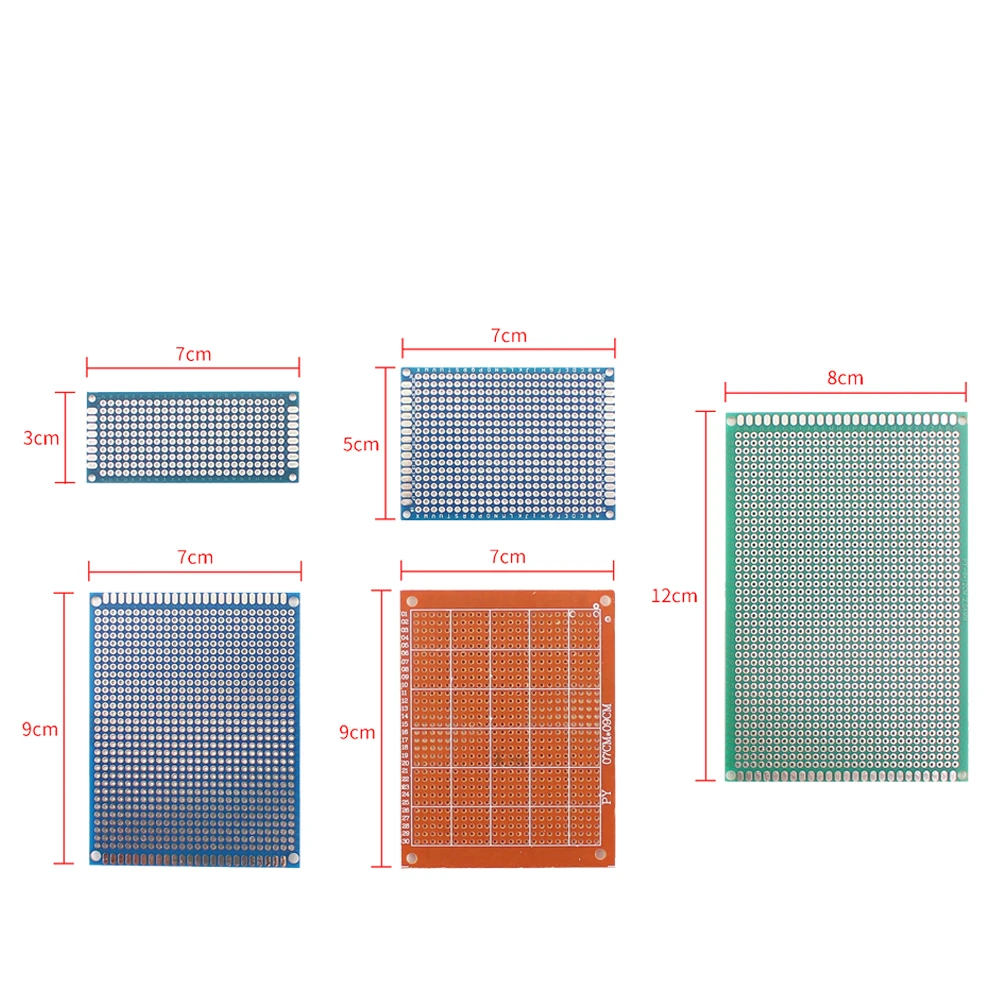 5pcs Prototype Board PCB Board Kit 5x7 3x7 7x9 8x12cm Single Double Sided Prototype Main Protoboard Circuit Boards circuit board