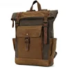 Wax Canvas Backpack genuine leather Outdoor Hiking Bag Waterproof Crazy Horse Leather Men's Bag 3