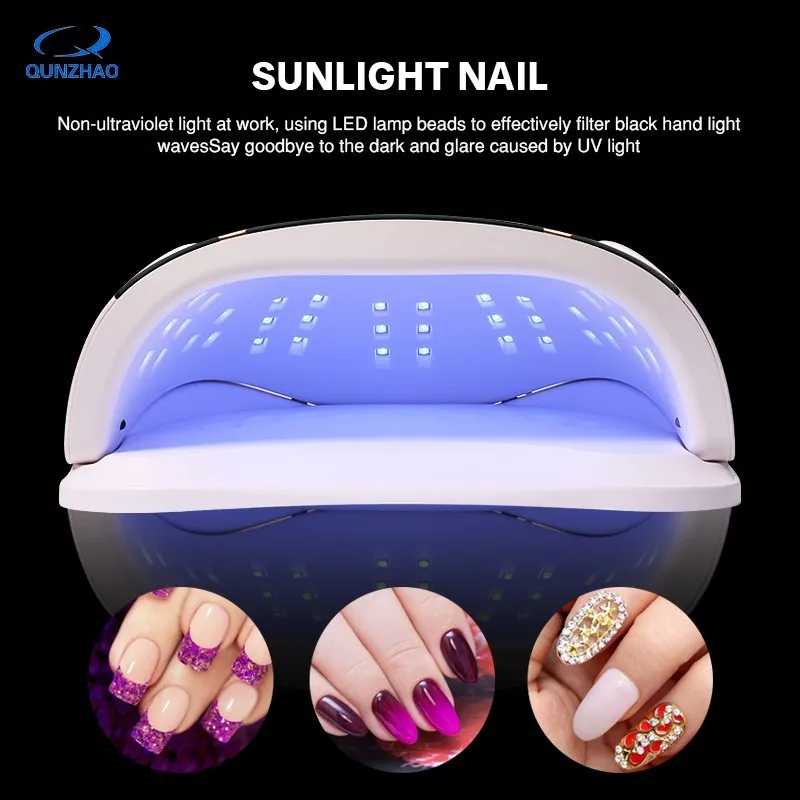 Uv Led Nail Lamp For Two Hand Uv Light For Nails 54 Pcs Light Bead Big Uv Gel Nail Lamp Quick Curing Nail Gel Polish 160w 4