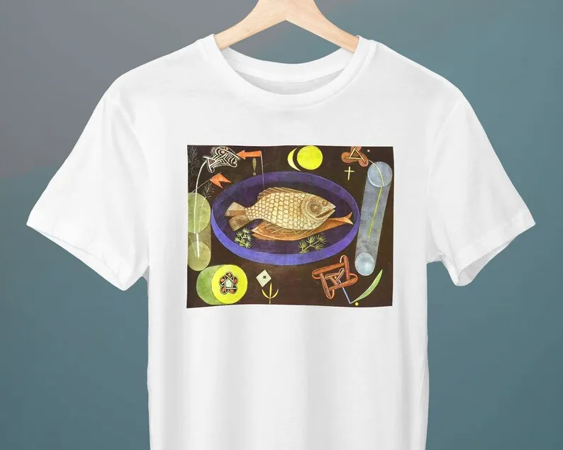 Arpied Fish Paul Klee Painting T Shirt Art Fine Surreality For Her Him Lover Maniche Lunghe O Corte