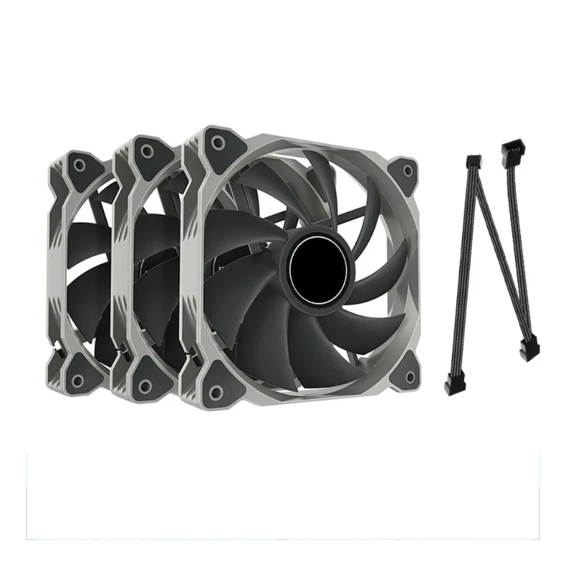 

3Pcs 120mm Computer Fan Coolers PWM 4PIN PC Computer Cooling Case Radiator Fan