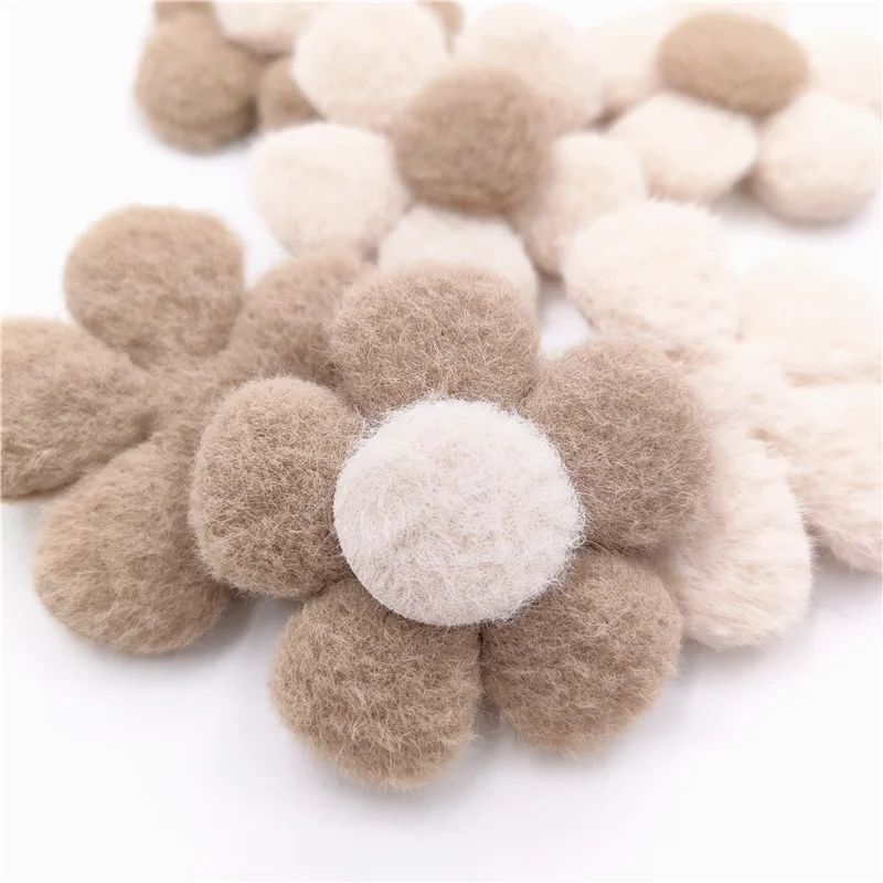Apliqu De Flor De Fieltro Peludo Para Bebé, Accorios De Decoración Para El Pelo, Sombrero