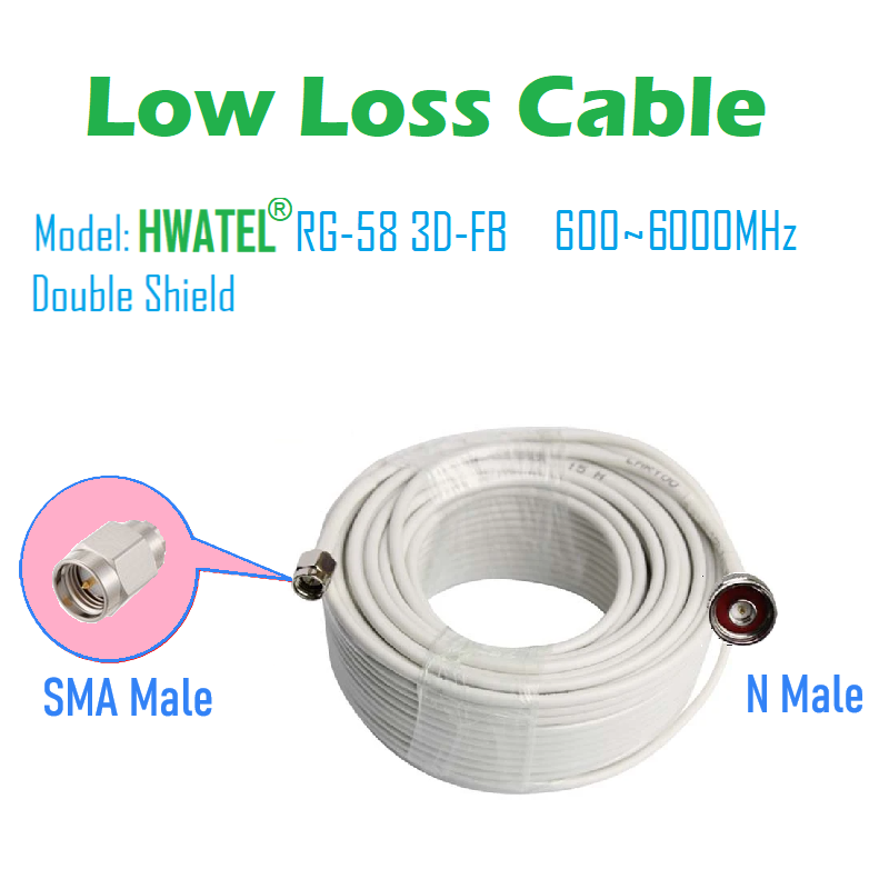HWATEL Original RF Radio Frequency 100MHZ to 6000MHZ Coaxial cable Low Loss N Male SMA TS9 CRC9 for HUAWEI Router Modem CPE AP