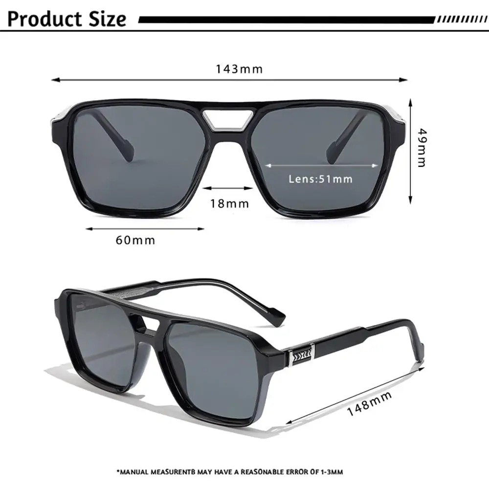 CATERSIDE Männer Optische Sonnenbrille Angepasst Mit Quadratischen Linsen Brillen Frauen Kurzsichtigkeit Outdoor Brillen UV400 – Detail 3