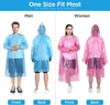 10/20/50 Pieces Rain Ponchos Adults Disposable Plastic Raincoats with Hood Portable Emergency Raincoats for Outdoor Activities 4