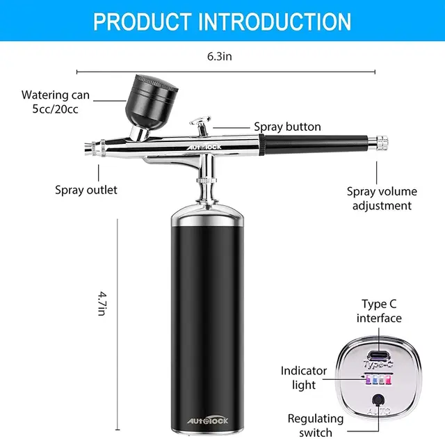 Autolock Upgraded Airbrush Kit with Air Compressor