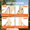 Patio Umbrella Cover for 7ft to 12ft Market Umbrellas, Water Resistant PU 2000mm, Outdoor Umbrella Cover with Zipper and Rod, Be 6