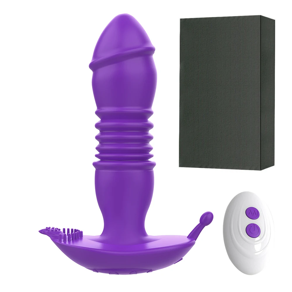 Thrusting Dildo Vibrators Anaal Plug Vibrator Voor Mannen Prostaat Massager Masturbators Remote Butt Plug Telescopische Vibrator Sextoys