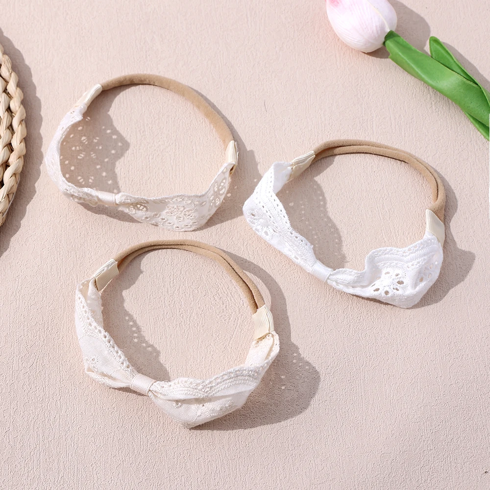 French Baby Bow Headband for Baby Girl Elastic Nylon Hair Band Soft Kids Turban Headwear for Newborn Children Hair Accessories