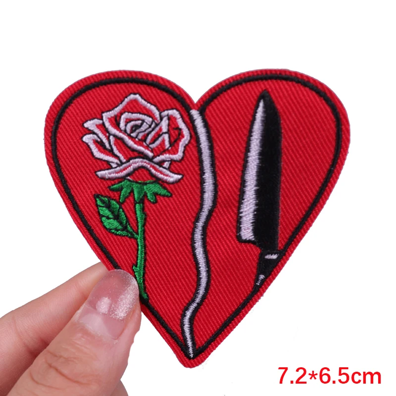 Punk Finger Patch Hurror Schädel Stickerei Patch Für Kleidung Thermoadhesive Patches Für Kleidung Kristall Blume Patches Aufkleber – Detail 22