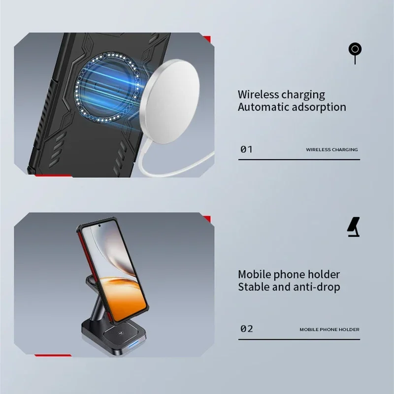 Armor Shockproof Magnetic Wireless Charging Protective Phone Case