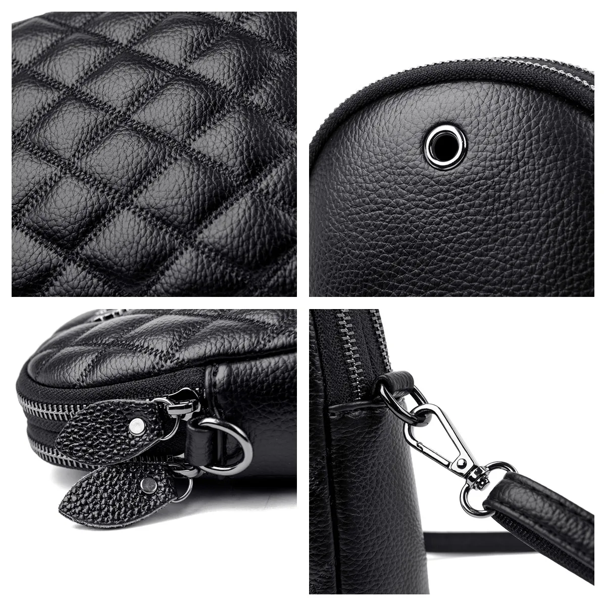 Women's Square Lattice Rhombic Lattice One Shoulder Back Fashion Simple Messenger Bag Lady's Anti Splash Small Square Bag