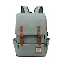 USB Charger Bag Women Canvas Backpacks for Teenager Girls Men Casual Student School Bag Fashion Travel Rucksacks for Laptop 1