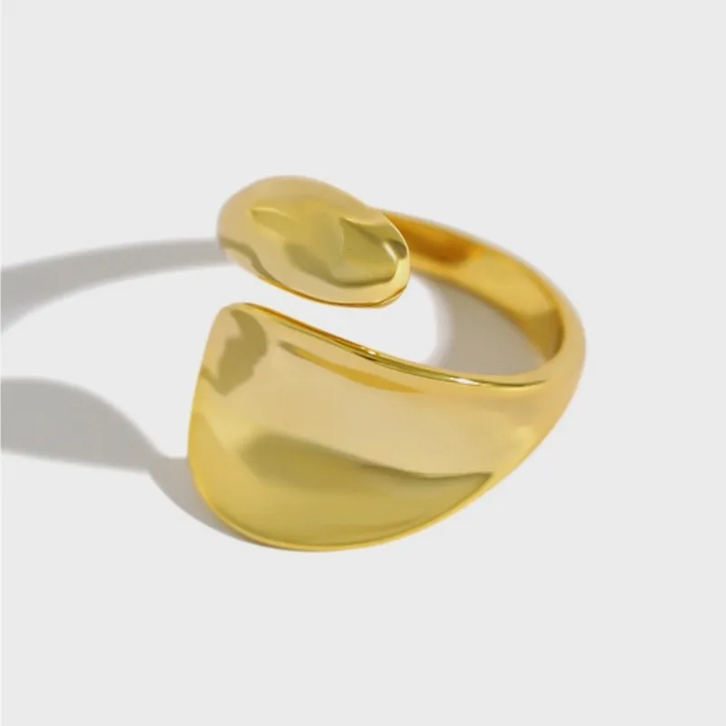 Silver Color Geometric Curved Teardrop Wrap Water Droplets Rings for Women Fashion Minimalist Wave Finger Rings Jewelry