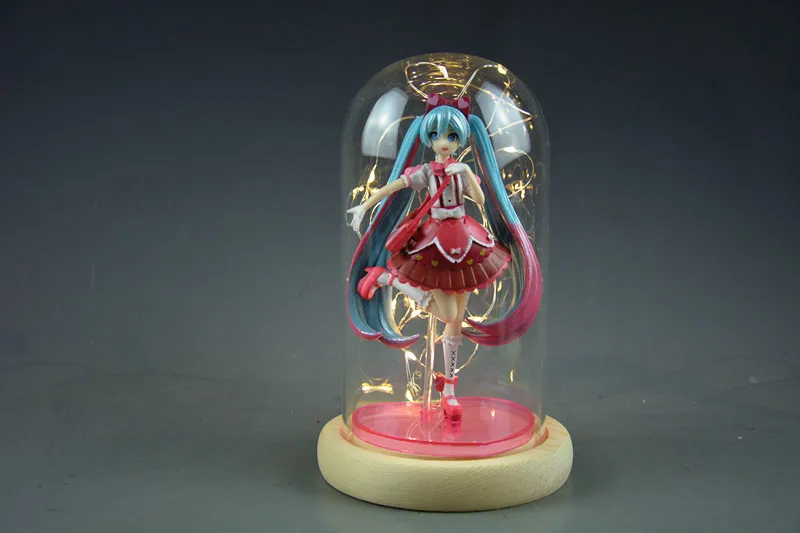 venom toys 16cm Anime Pink Hatsune Miku Sakura Action Figures Toy Girls Pvc Figure Model Toy Glass Cover Collection Ornaments Creative Gift neca toys