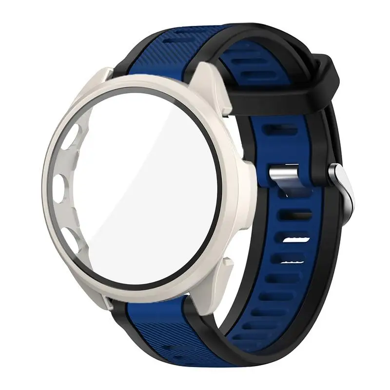 Premium Tempered Glass Case with Silicone Strap - Protective Cover and Replacement Band Accessories