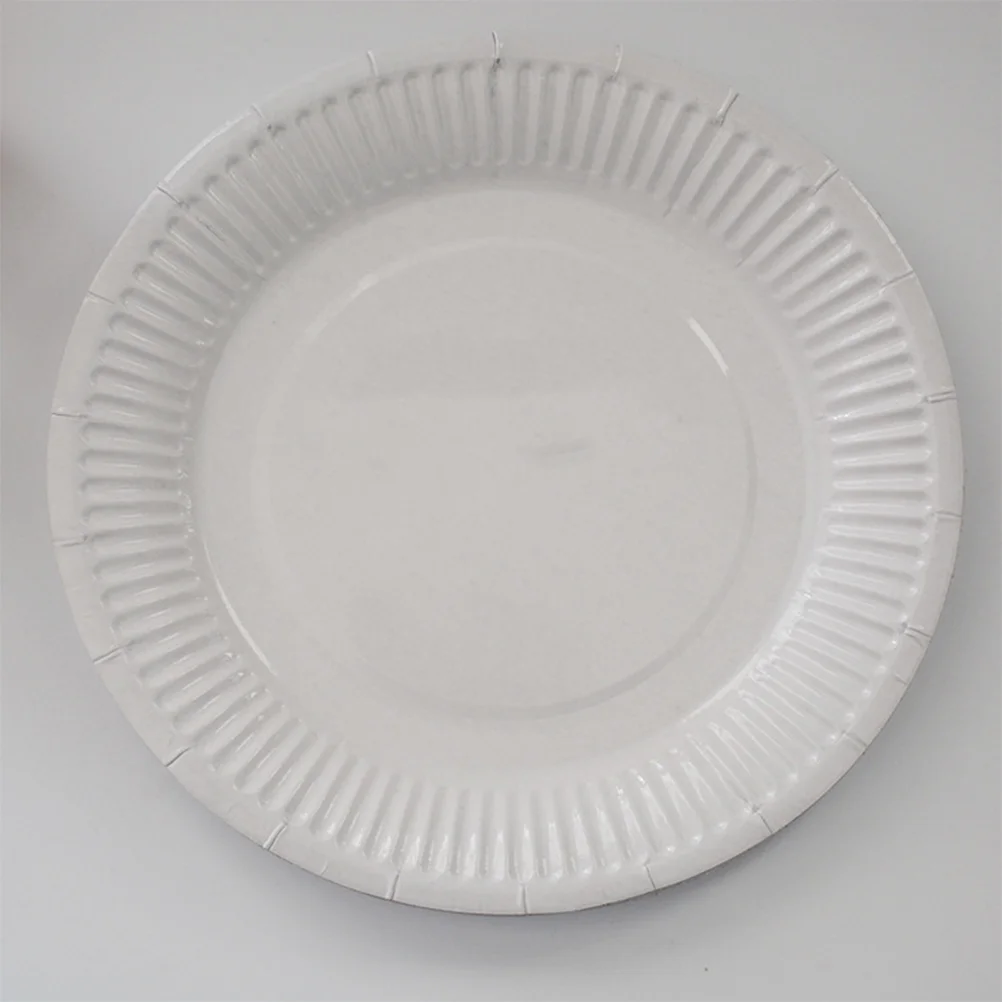 60Pcs 7 Inches Disposable Paper Plate Round Paper Tray Plain Tableware for Feast BBQ Christmas Party (Red Green White)