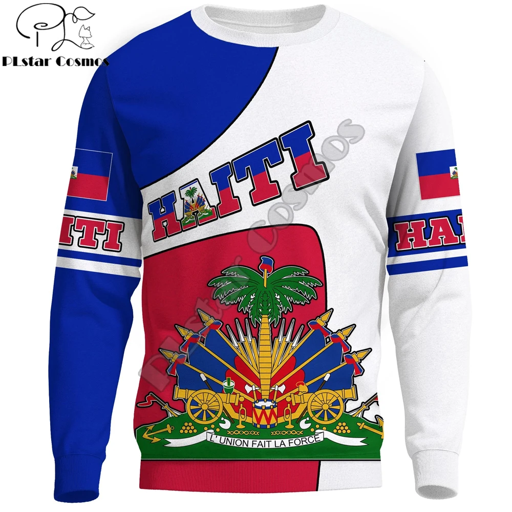 Newest Country Emblem Caribbean Flag Haiti Island 3D Printed Men's Hoodie Unisex sweatshirt Streetwear Casual zip hoodies DK521
