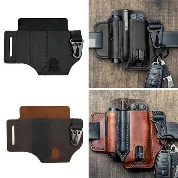 Multitool Sheath for Belt Leather Sheath for Man EDC Pocket Organizer Tool Pouch with Pen Holder
