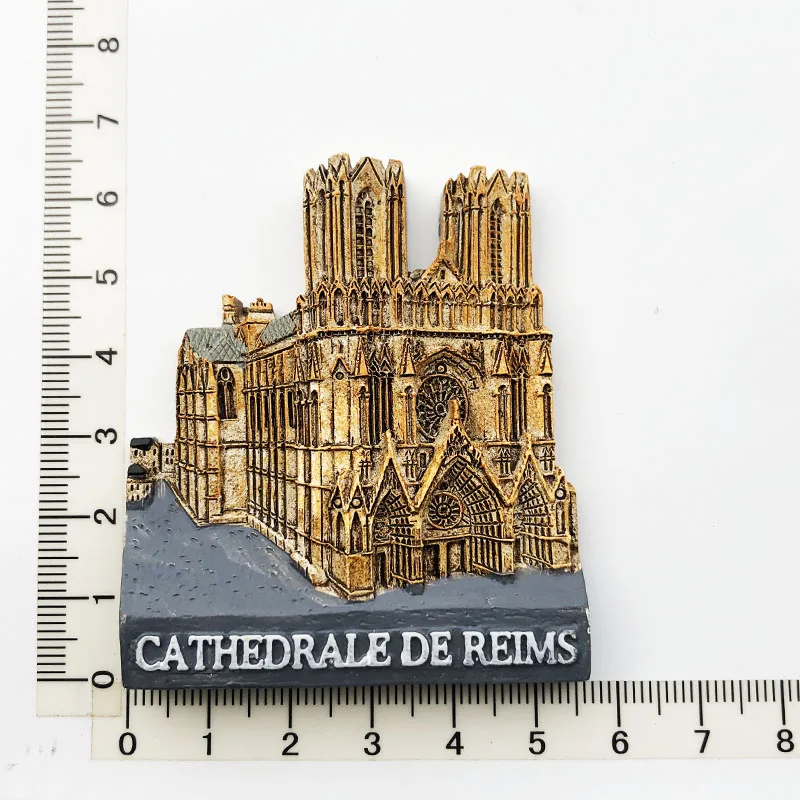 

CATHEDRALE DE REIMS Fridge Magnet,Creative,Travel,Commemorate,Crafts,3D,Ornaments,Magnetism,Resin Material,Refrigerator Sticke