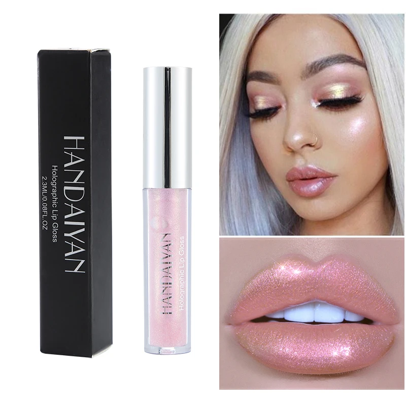 6 Colors Glitter Liquid Lip Gloss Tint Laser Holographic Lipsticks