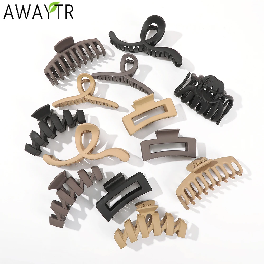 

Женская заколка-краб AWAYTR, матовая Заколка-краб для волос, аксессуар для волос