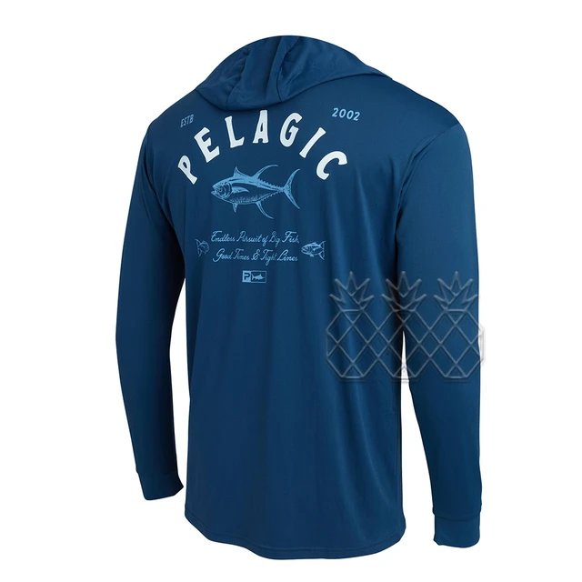 Pelagic Fishing Shirts Hooded Clothing Men's Outdoor Long Sleeve Fishing  T-shirts UV Protection Breathable Hoodie Angling Tops