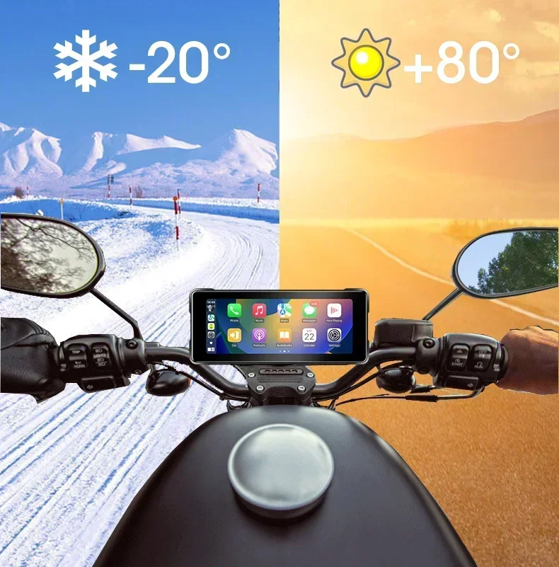 6,86 "TPMS GPS Navigation Motorrad IPX7 Wasserdicht Carplay Display Bildschirm Tragbare Motorrad Drahtlose Android Auto Monitor – Detail 9