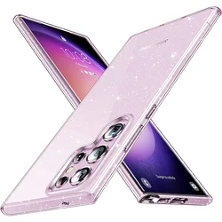 Sparkling Clear Phone Case - Transparent Silicone Cover with Glitter Accents - Galaxy S20 FE (Clear)