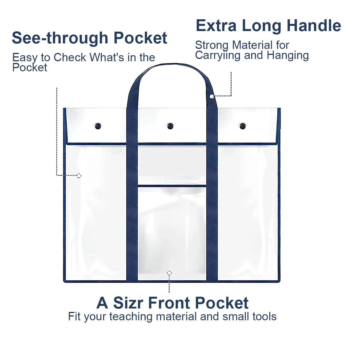 Art PVC Storage Pocket Art Portfolio Bag Large Poster Storage Bag Durable Large Capacity Art Portfolio Organizer with Pocket