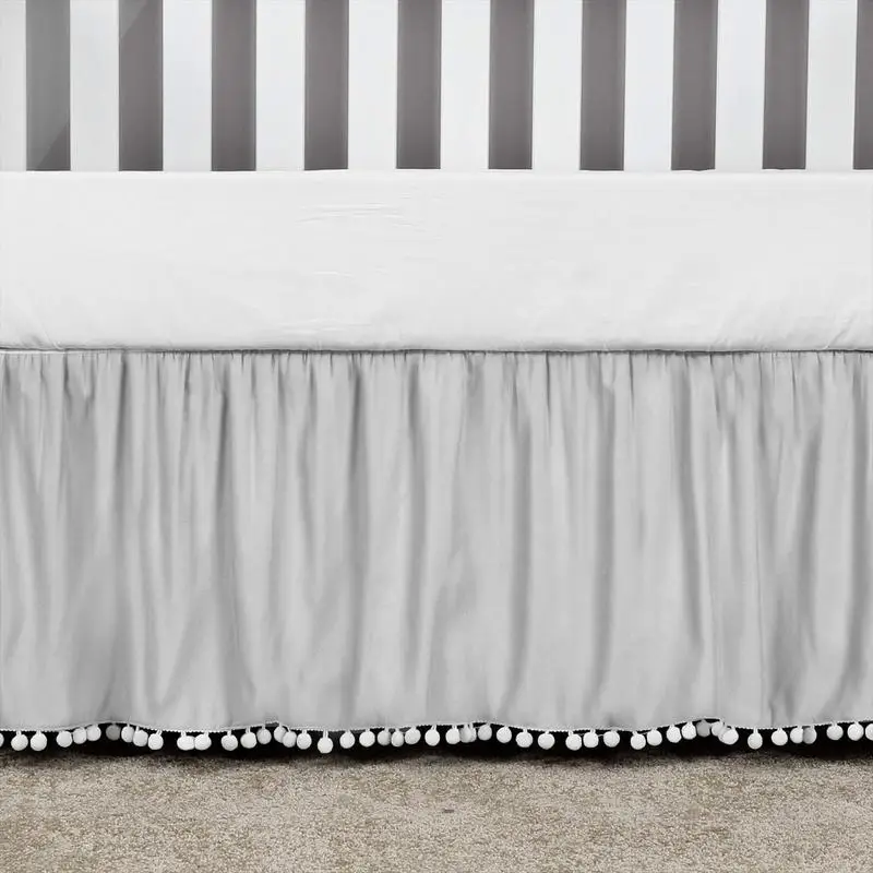 Mini Crib Skirt Dust Ruffle With Tassel Trim 28 X 52 Crib Bed