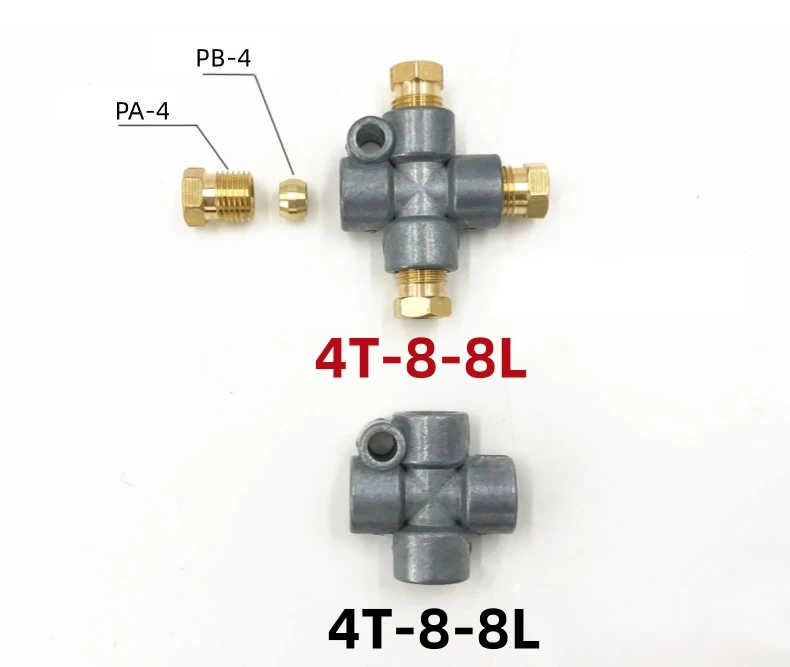 2-Wege/3-Wege/4-Wege-Verbindungsblock 4T-8-8L+PA+PB/3T-8-8L Ölverteiler/Trennventil/Teiler für CNC-Maschine, Zinklegierung – Detail 7